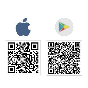 QR codes to download the Brooklyn Hourly Offices app for iOS or Android.